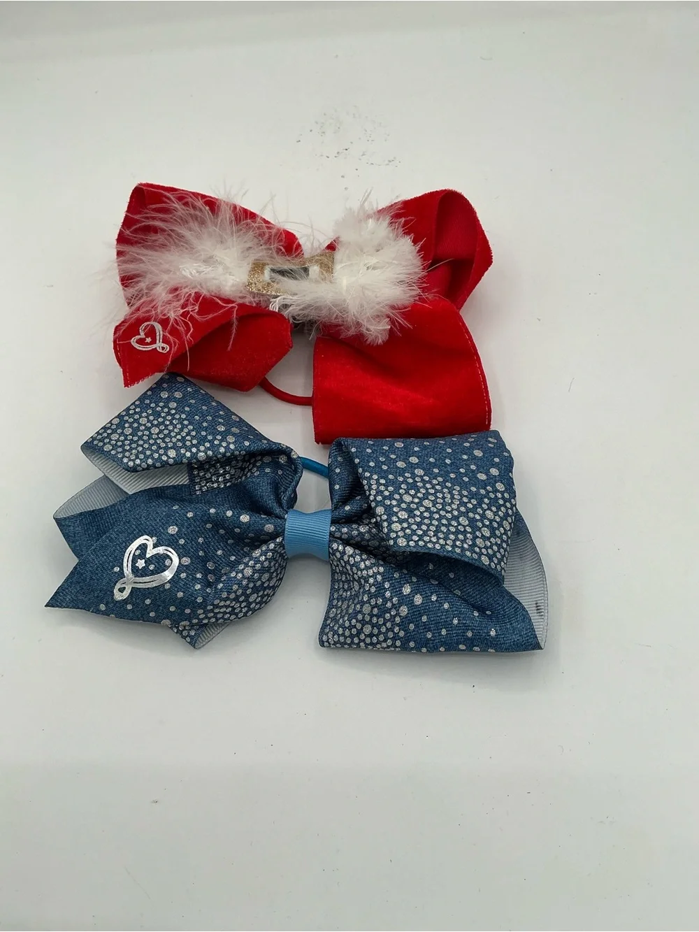 Girls hair bow set 8 medium size bows and 2 medium sizeponytail holders